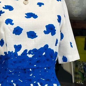 Blue and White Floral Dress